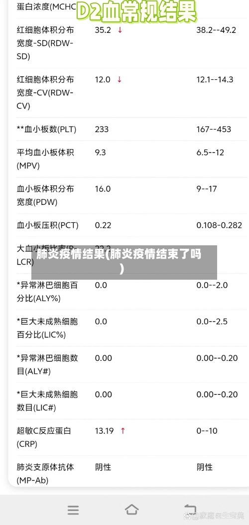 肺炎疫情结果(肺炎疫情结束了吗)