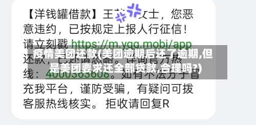 疫情美团还款(美团逾期后还了逾期,但是美团要求还全部贷款,合理吗?)-第3张图片