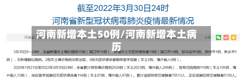 河南新增本土50例/河南新增本土病历