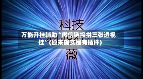 万能开挂辅助“微信链接拼三张透视挂”(原来确实是有插件)