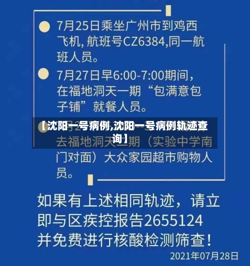 【沈阳一号病例,沈阳一号病例轨迹查询】