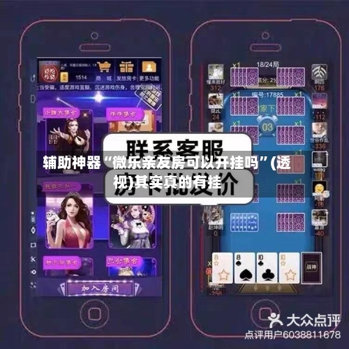 辅助神器“微乐亲友房可以开挂吗”(透视)其实真的有挂