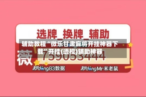 辅助教程“微乐甘肃麻将开挂神器下载	”开挂(透视)辅助神器-第2张图片