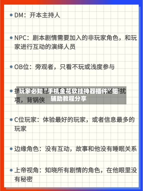 玩家必知“手机金花软挂神器插件”细辅助教程分享-第2张图片