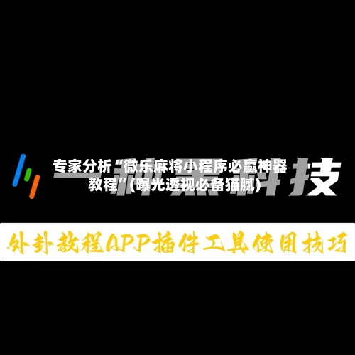 专家分析“微乐麻将小程序必赢神器教程”(曝光透视必备猫腻)