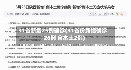 31省新增25例确诊(31省份新增确诊26例 含本土2例)-第2张图片