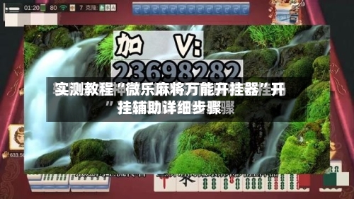 实测教程“微乐麻将万能开挂器”开挂辅助详细步骤-第2张图片