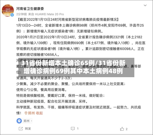 31省份新增本土确诊65例/31省份新增确诊病例69例其中本土病例48例-第2张图片
