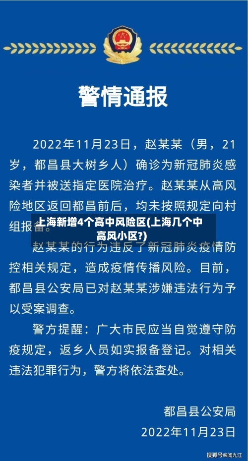 上海新增4个高中风险区(上海几个中高风小区?)