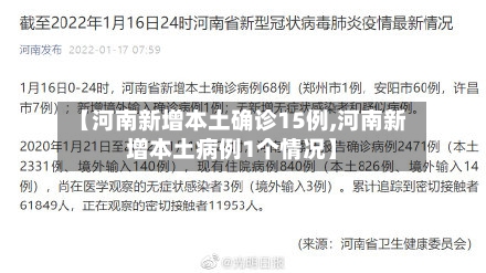 【河南新增本土确诊15例,河南新增本土病例1个情况】-第2张图片