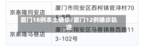厦门18例本土确诊/厦门12例确诊轨迹