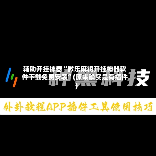 辅助开挂神器“微乐麻将开挂神器软件下载免费安装”(原来确实是有插件)-第2张图片