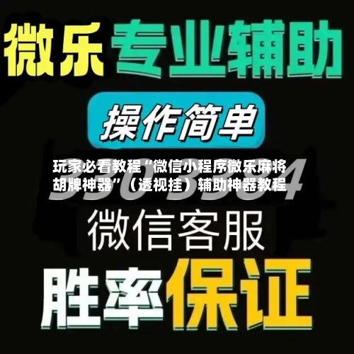 玩家必看教程“微信小程序微乐麻将胡牌神器	”（透视挂）辅助神器教程-第2张图片