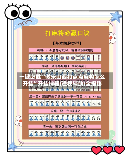 一键必胜“微乐山西扣点点麻将怎么开挂”开挂神器{透视辅助}全揭秘-第3张图片