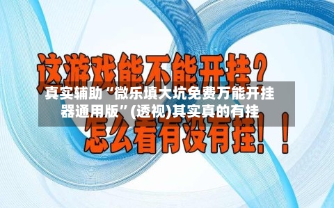 真实辅助“微乐填大坑免费万能开挂器通用版”(透视)其实真的有挂
