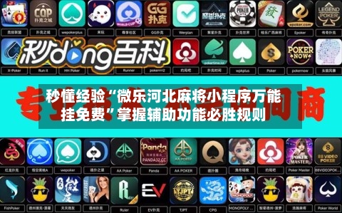 秒懂经验“微乐河北麻将小程序万能挂免费	”掌握辅助功能必胜规则-第2张图片