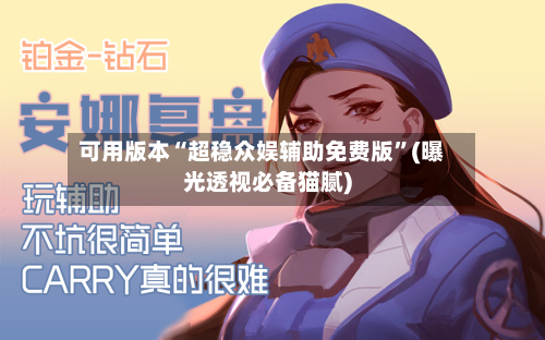 可用版本“超稳众娱辅助免费版”(曝光透视必备猫腻)-第3张图片