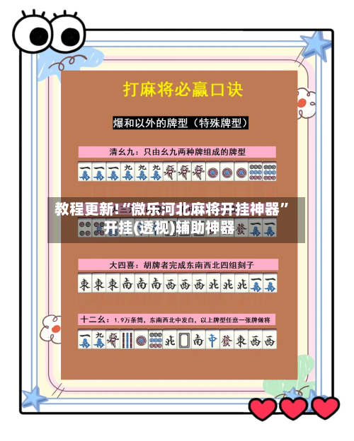 教程更新!“微乐河北麻将开挂神器”开挂(透视)辅助神器