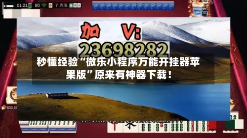 秒懂经验“微乐小程序万能开挂器苹果版	”原来有神器下载！-第2张图片