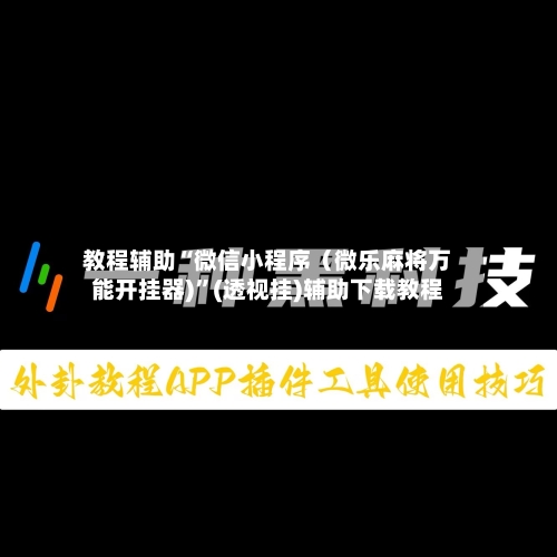 教程辅助“微信小程序（微乐麻将万能开挂器)”(透视挂)辅助下载教程-第2张图片