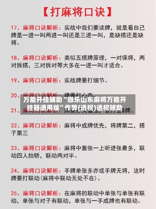 万能开挂辅助“微乐山东麻将万能开挂器通用版”作弊(透视)透视辅助-第3张图片