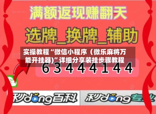 实操教程“微信小程序（微乐麻将万能开挂器)”详细分享装挂步骤教程-第3张图片