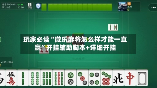 玩家必读“微乐麻将怎么样才能一直赢”开挂辅助脚本+详细开挂-第3张图片