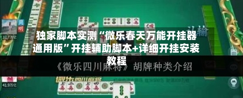 独家脚本实测“微乐春天万能开挂器通用版”开挂辅助脚本+详细开挂安装教程-第2张图片