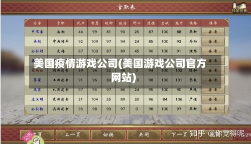 美国疫情游戏公司(美国游戏公司官方网站)