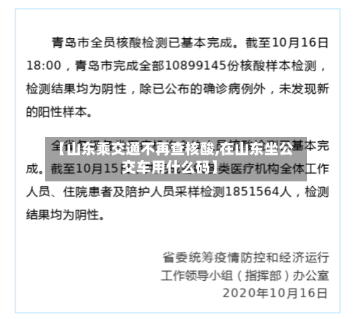【山东乘交通不再查核酸,在山东坐公交车用什么码】-第2张图片