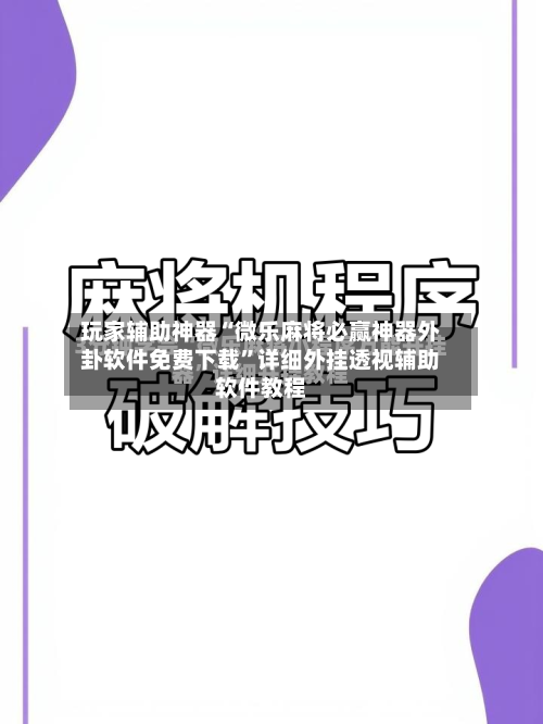 玩家辅助神器“微乐麻将必赢神器外卦软件免费下载”详细外挂透视辅助软件教程-第2张图片