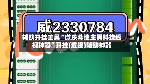 辅助开挂工具“微乐斗地主黑科技透视神器”开挂(透视)辅助神器