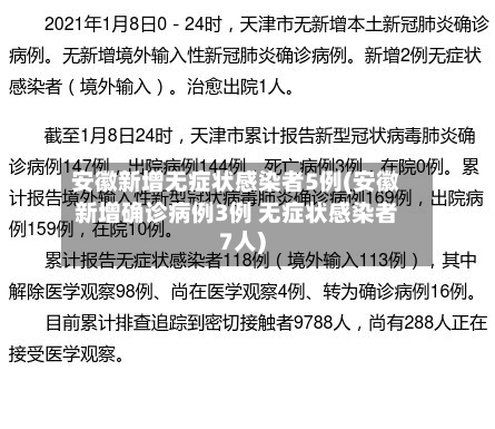 安徽新增无症状感染者5例(安徽新增确诊病例3例 无症状感染者7人)-第2张图片