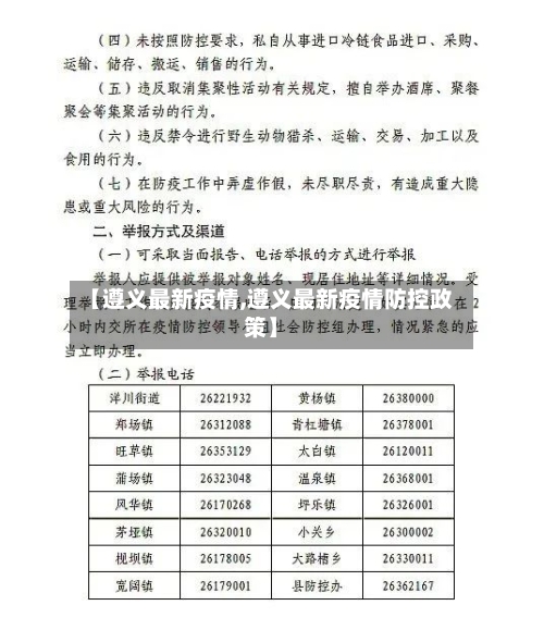 【遵义最新疫情,遵义最新疫情防控政策】