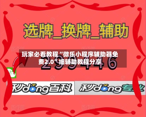 玩家必看教程“微乐小程序辅助器免费2.0”细辅助教程分享-第2张图片