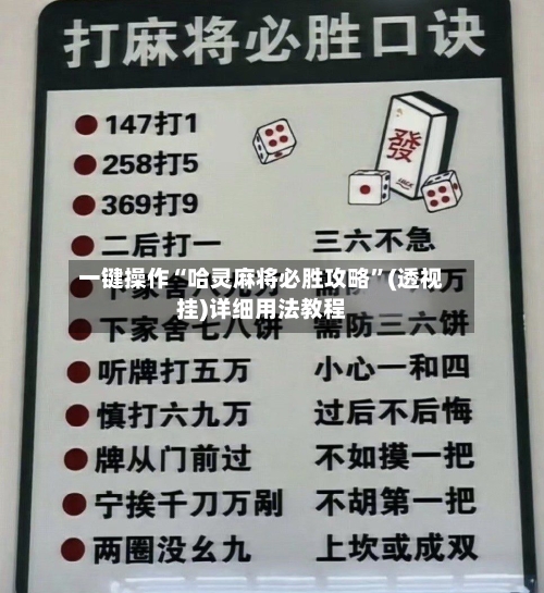 一键操作“哈灵麻将必胜攻略”(透视挂)详细用法教程-第2张图片