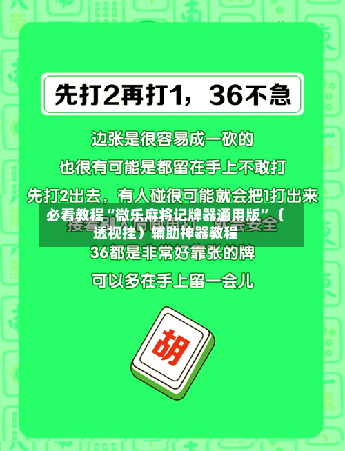 必看教程“微乐麻将记牌器通用版”（透视挂）辅助神器教程-第2张图片