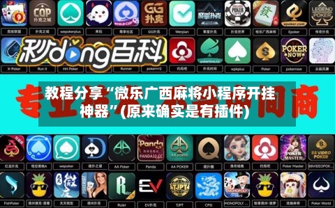 教程分享“微乐广西麻将小程序开挂神器”(原来确实是有插件)