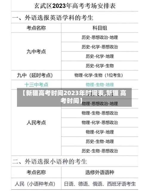 【新疆高考时间2023年时间表,新疆 高考时间】