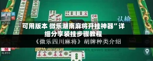 可用版本 微乐湖南麻将开挂神器”详细分享装挂步骤教程-第2张图片